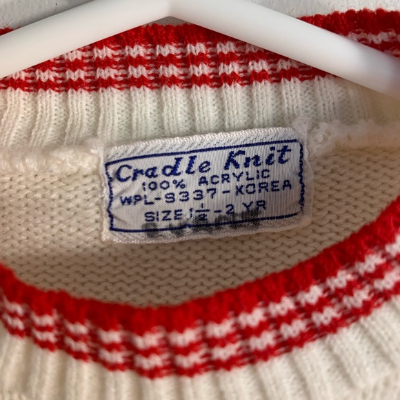 Vintage Christmas knit sweater onesie/ top - Picture 2 of 5